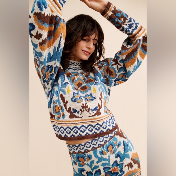 FARM Rio Sweaters - Farm Rio Toucan Scarf Knit Sweater